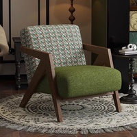 Fauteuil de loisirs moderne en bois avec rembourrage en éponge douce pour la maison, le bureau, l'hôtel, le café et l'appartement