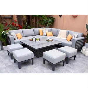 <span class=keywords><strong>Antigua</strong></span> Sitzgruppen moderno negro aluminio patio trasero muebles al aire libre sofá conjunto Patio muebles de exterior para jardín con mesa elevadora - Product Image 6