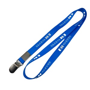 Wholesale High Quality Custom Logo Eco-friendly Stylus Metal Safety Clamp Blank Nylon Neck Lanyard for ID Card keychain Lanyards