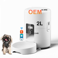 Elecpet 2L Mangeoire automatique pour animaux de compagnie Mangeoire intelligente lente pour chiens Bouton poussoir Grande capacité Minuterie Distributeur automatique de nourriture pour chats Bol de nourriture sèche