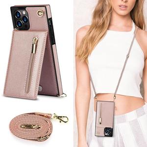 Funda para Teléfono con Ranuras para Tarjetas, Correa con Cierre y Cordón, de Cuero PU, Antigolpes, Tipo Cartera para iPhone 17 16 15 14 13 12 11 - Product Image 5