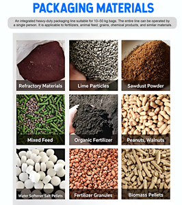 Ligne de remplissage de sacs entièrement automatique et machine de palettisation pour poudres, granulés, aliments pour <span class=keywords><strong>animaux</strong></span>, céréales, chaux, sciure de bois de 25 kg et 50 kg - Product Image 2