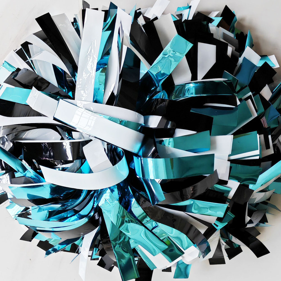 Blue White Cheerleading Pom Poms - Team Spirit Fun