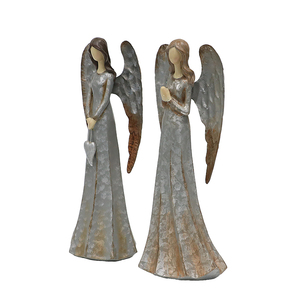 Elegante Set di Statuette di Angeli in Resina, Statue di Angeli Artigianali con Cuore e Ali, Decorazioni per la Casa - Product Image 3