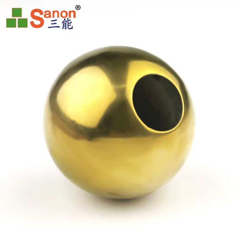 AISI 304 /316 Stainless Steel Golden Hollow Ball For Stainless Steel Balustrade Decoration