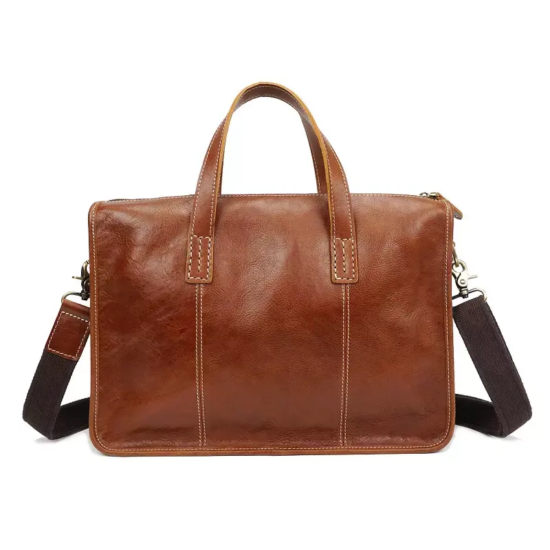 Frist Layer High quality vintage laptop briefcase men handbag genuine leather messenger bag for men bags business