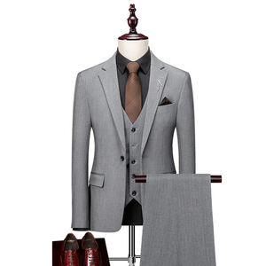 <span class=keywords><strong>Traje</strong></span> de novio de boda de tres piezas a <span class=keywords><strong>cuadros</strong></span> ajustado para hombre Blazer de negocios formal con solapa Casual Veste Homme Disfraz en talla grande - Product Image 4