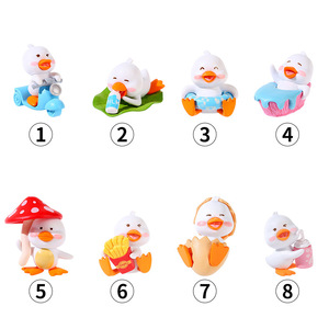 Figurines d'animaux mignons en forme de petit canard jaune, miniatures, décorations de bureau, décorations de jardin, PVC peint, intérieur/extérieur - Product Image 4