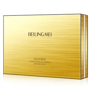 BEILINGMEI Gold Skin Noblewoman Luxurious Nine Piece Suit Firming Moisturziing Dry Rough Skin Repairing Skin Cosmetics Kit