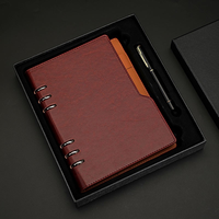 Cuaderno de Negocios Grande A5, Tapa Dura, con Páginas Rayadas y Portaplumas, para Minutas de Reuniones Detalladas y Notas de Proyectos