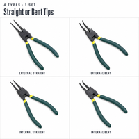 Circlip Pliers Set Internal External Snap Ring Pliers Straight Bent Jaw Retaining Ring Tool for Auto Repair