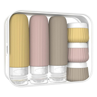 Ensemble de 6 flacons de voyage en silicone écologiques approuvés par la TSA, anti-fuite, réutilisables, pour cosmétiques, lotions et articles de toilette