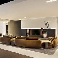 Ensemble de canapés modernes Mobilier Velours en forme de L Canapés sectionnels Salon Canapés longs Canapés Nordic Modernos 1 Set Mousse Bois Deux Places