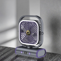 Ventilateur de bureau mini portable intelligent moderne rechargeable par USB, contrôle tactile, durable, silencieux, batterie 1200 mAh, pour le refroidissement personnel au bureau