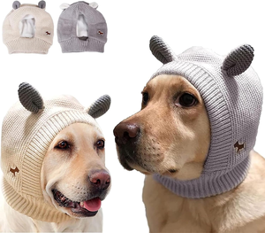 Grandes protections d'oreilles pour animaux de compagnie, capuchons, cache-oreilles, <span class=keywords><strong>snood</strong></span>, protection contre le bruit, chapeau en tissu tricoté, écharpe chaude d'hiver, bandeau pour chiens - Product Image 1