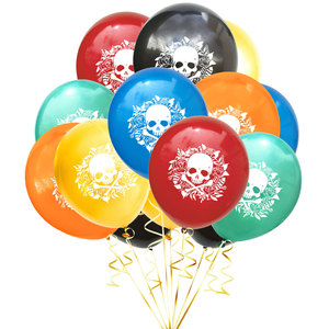Halloween Skull Rose Latex <b>Balloons</b> Round 12 Inch Party <b>Decor</b> Indoor Use Non Toxic Silk Screen Printing - Product Image 2