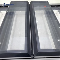 Fenêtre de toit électrique surdimensionnée moderne avec moustiquaire rétractable motorisée en aluminium pour escalier et cuisine JINGCHEN 5