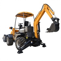 Multifunktionaler Mini-Bagger mit Frontlader und Anbaugeräten, Gabelstapler, 4x4 Radlader-Bagger zum Verkauf