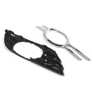 Rejilla Inferior para Faros Antiniebla Delanteros de Mercedes-Benz Clase E W211, Marco de Malla con Franja Cromada, Material ABS, 2007-2009 - Product Image 1