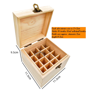 Boîte de rangement en bois avec 16 compartiments, organiseur pour flacons d'huiles essentielles, conteneur d'aromathérapie, boîte pour huiles essentielles de 10 ml - Product Image 3