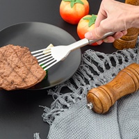 Spatule à fentes en acier inoxydable, spatule à poisson flexible à bord biseauté, résistante à la chaleur, pour retourner les œufs, les crêpes et les steaks