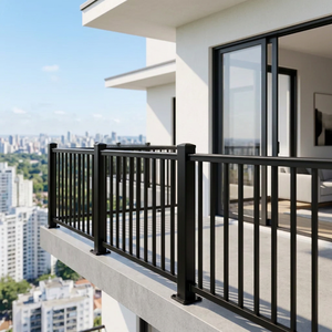 Rampe de balcon minimaliste en acier, montée au mur, en tube, résistante à la rouille, pour usage extérieur - Product Image 5