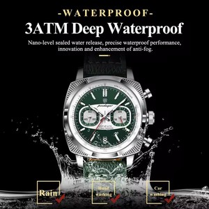 Montre homme POEDAGAR Original Fashion, chronographe lumineux, étanche, avec date, luxe, cuir, quartz, Reloj. - Product Image 5