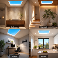 Plafonnier intelligent à lumière bleue ciel clair, contrôle par application, rythme biologique, lumière artificielle simulant le soleil, panneau LED pour salle de bain, maison, bureau