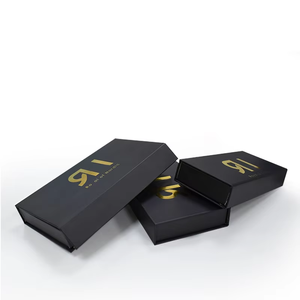 High Quality Custom Printed Magnet <b>Gift</b> <b>Box</b> <b>Black</b> Magnetic Paper <b>Box</b> with Gold Stamping Matte Lamination for Watch Embossing - Product Image 2