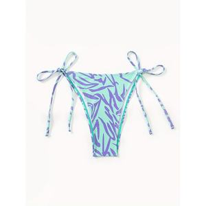 Traje de Baño OUTPACE 2024 con Bikini de Tiras de Color Sólido y Triángulo Acolchado de Satén en Oferta, Traje de Baño Azul para Mujer - Product Image 4