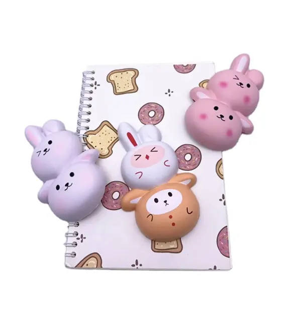 Môi Trường Squishy Đồ Chơi Sticker PU Căng Thẳng Bóp Bề Mặt Mềm Phim Hoạt Hình Hai Thỏ Đầu Paster Điện Thoại Shell Phát Hành Áp Lực