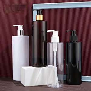 Pet trắng hổ phách đen 350ml 400ml 500ml Nhựa dầu gội Lotion chai với Vàng <span class=keywords><strong>Dispenser</strong></span> - Product Image 1