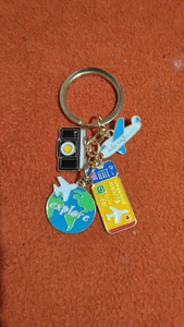 ห่วงโซ่เดินทางสำหรับนักเดินทางพวงกุญแจลูกโลก5ข้อสีเหลือง/ชมพู - Product Image 6