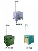 Chariot pliable multifonctionnel pour véhicule, chariot à roulettes portable, chariot de courses, boîte à outils pliable avec couvercle, panier sur 2 roues