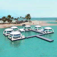 Inflatable Water Park Water Play Equipment Water Platform Love Island Pool Slide Floating Dock for Raft Pontoon Boat