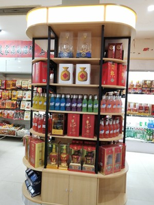 Soporte de exhibición <span class=keywords><strong>Pilar</strong></span> Estante redondo de madera y metal - Product Image 3