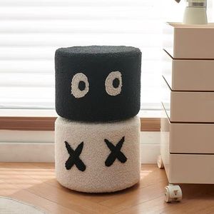Kid Plush <b>Stool</b> <b>Round</b> Soft <b>Cushion</b> <b>With</b> Face Design For Home Use Child Seat - Product Image 1