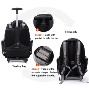 Mochila de Poliéster Resistente de Gran Capacidad <span class=keywords><strong>con</strong></span> Logotipo Personalizado, Mochila Impermeable <span class=keywords><strong>con</strong></span> <span class=keywords><strong>Ruedas</strong></span>, Mochila <span class=keywords><strong>con</strong></span> Carro - Product Image 5