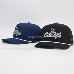 หมวกกอล์ฟผู้ชายแบบ Snapback  ตกแต่งด้วยโลโก้ PVC ยาง  โพลีเอสเตอร์แบบเจาะรูด้วยเลเซอร์  หมวกเบสบอลแบบมีเชือกปรับได้  รับผลิตตามแบบ - Product Image 3