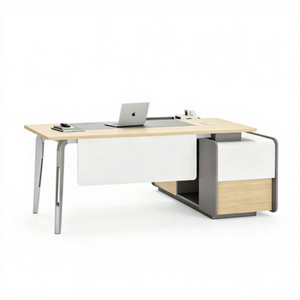 <span class=keywords><strong>Bureau</strong></span> de direction moderne et minimaliste en bois avec tiroirs et pieds métalliques – Mobilier de <span class=keywords><strong>bureau</strong></span> - Product Image 6