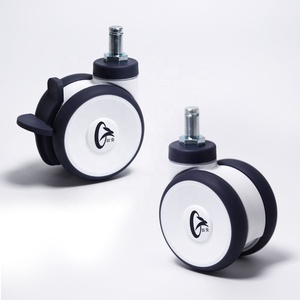 Bodenschonende, leise weiße PP-Mittellast-Lenkrollen mit Bremse, 3 Zoll, für Möbel, Trolleys, Werkzeugkästen - Product Image 4