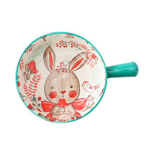 Großhandel Keramik Griff Schüssel Creative Cute Cartoon mit Griff Keramik Schüssel Haushalt Mikrowelle Backofen Instant Nudel - Product Image 5