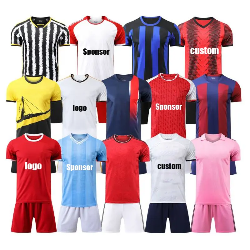 23/24 New Custom Teams logo Pink Football Uniform Player Version Kids Soccer Jersey Set with Shorts