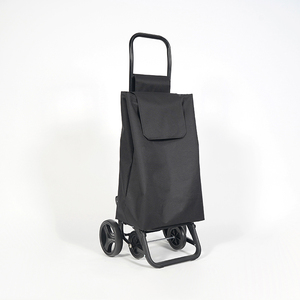 Bolsas de compras negras ligeras con logotipos Carrito de compras plegable Carrito de compras de 4 <span class=keywords><strong>ruedas</strong></span> de gran capacidad - Product Image 1