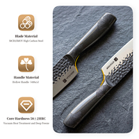 Ensemble de couteaux de cuisine professionnels forgés à la main de 15 pièces avec bloc d'affûtage, ciseaux, couteaux de pêche, de chef, de boucher, de camping et à désosser