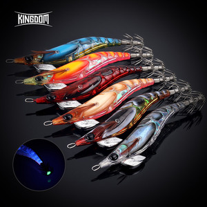 Leurre de pêche au calmar Kingdom, haute qualité, nouveau design, Egi, eau salée, crevette coulante, Egi, plastique dur, appât lumineux pour la pêche au calmar, en vente - Product Image 1