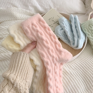 New Autumn and Winter <strong>Water</strong> Mink Velvet Women's Middle <strong>Socks</strong> Plus Velvet Thickened and Warm Sleep <strong>Socks</strong> - Product Image 3