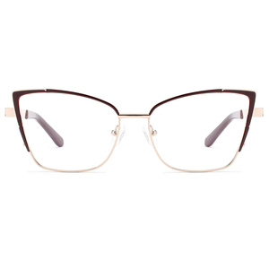 Lunettes classiques œil de chat en métal, montures optiques de luxe simples et élégantes de haute qualité pour un usage quotidien - Product Image 1