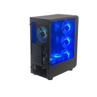 Boîtier PC noir Pcooling, tour moyenne, boîtier de bureau ATX, boîtier d'ordinateur de jeu, boîtier PC ATX avec ventilateurs