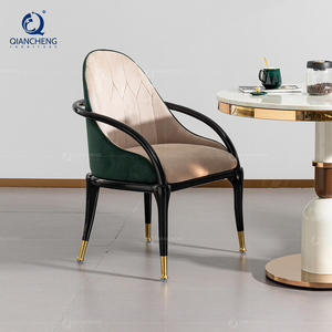 QIANCHENG acier inoxydable foncé solide cadre en bois chaise <span class=keywords><strong>de</strong></span> salle à manger minimaliste restaurant meubles <span class=keywords><strong>fauteuil</strong></span> <span class=keywords><strong>de</strong></span> style français - Product Image 3